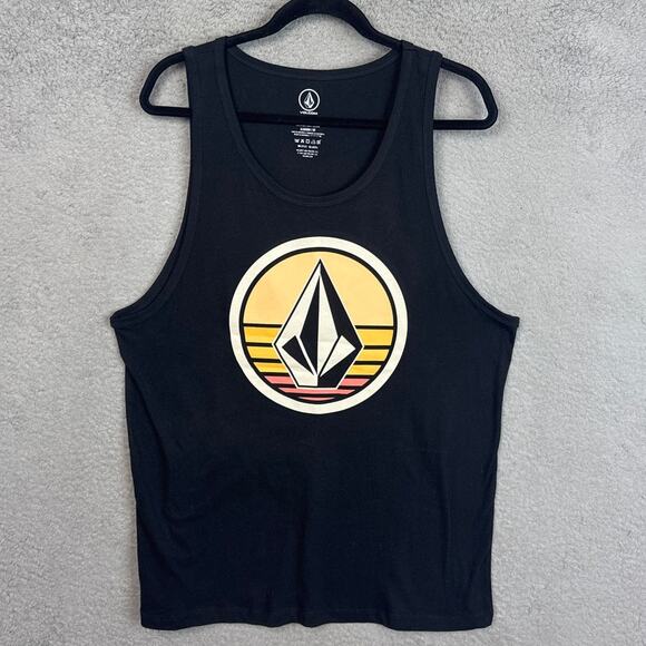 Volcom Men's Muscle Tee Graphic Tee Black Size L Streetwear Skater Surfer NWOT - Picture 1 of 5